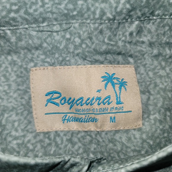 Royaura Men M Hawaiian Coconut Tree Short Sleeve Shirt Aloha Resort Beach Summer - Picture 7 of 9